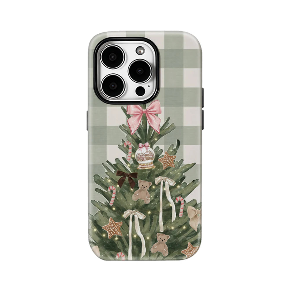 Christmas Tree Green Checkerboard IPhone17 Must-Haves Phone Case for IPhone 17 16 15 14 13 Pro Max Plus Double-layer Back Cover