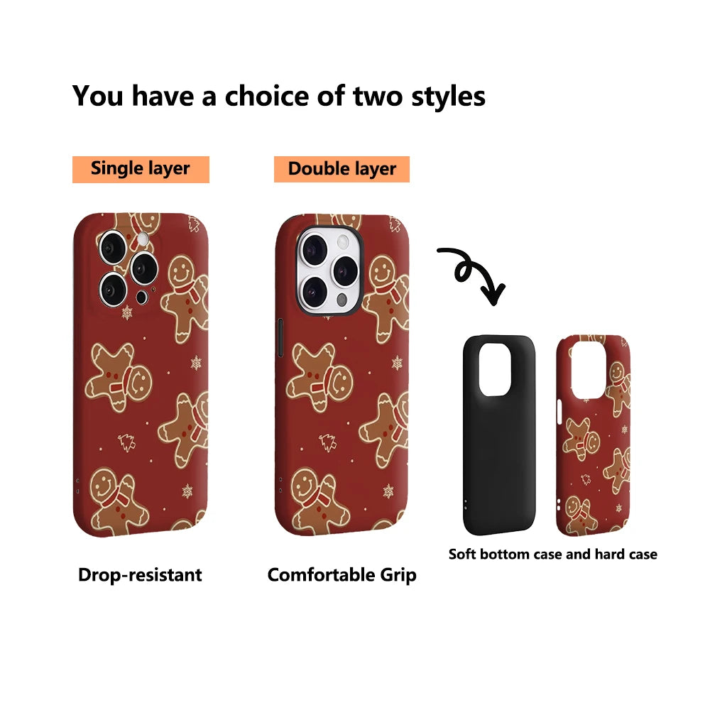 Christmas Gingerbread Men IPhone17 Must-Haves Phone Case for IPhone 17 16 15 14 13 12 11 Pro Max Plus Double-layer Back Cover