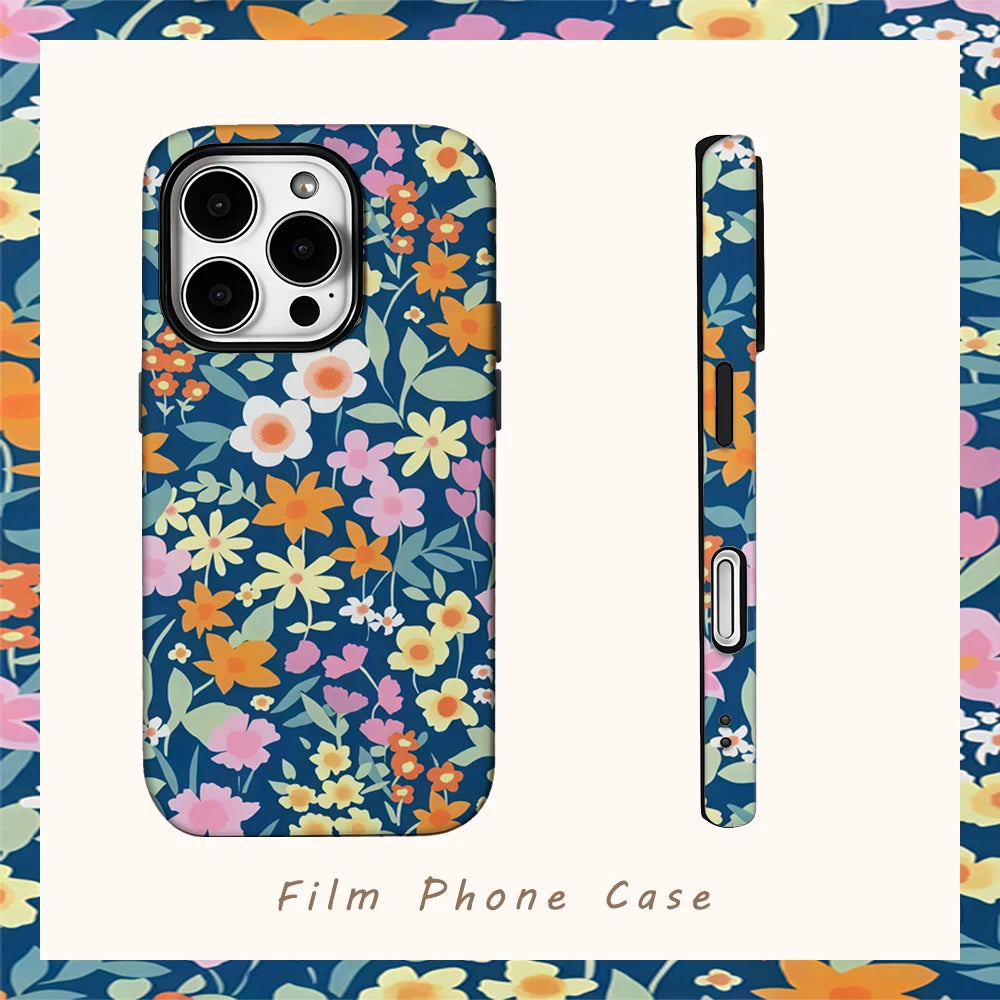 Full Bloom Phone Case for IPhone 16 15 14 13 12 11 X XS XR XSMAX 7 8 Pro Max Plus Double-layer Back Cover