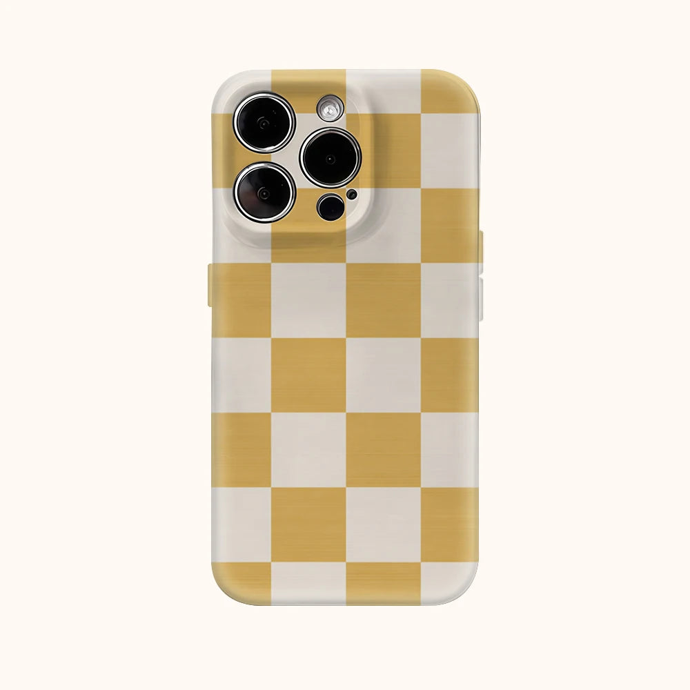 Sunny Checkerboard Phone Case for IPhone 17AIR 16E 16 15 14 13 12 11 17 Pro Max Plus Double-layer Back Cover