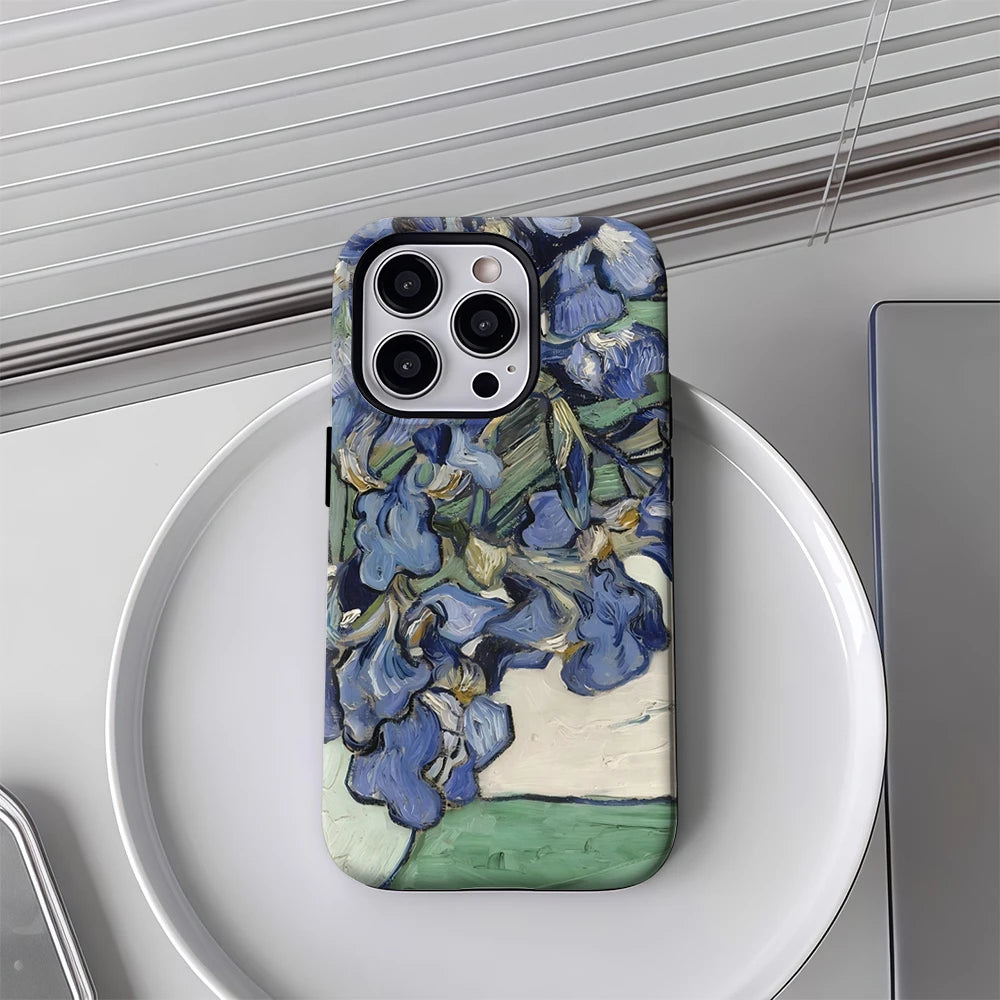 Blue Irises IPhone17 Must-Haves Phone Case for IPhone 17 16 15 14 13 12 16 Pro Max Plus Double-layer Back Cover