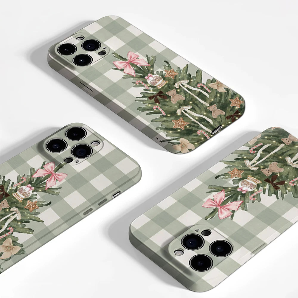 Christmas Tree Green Checkerboard IPhone17 Must-Haves Phone Case for IPhone 17 16 15 14 13 Pro Max Plus Double-layer Back Cover