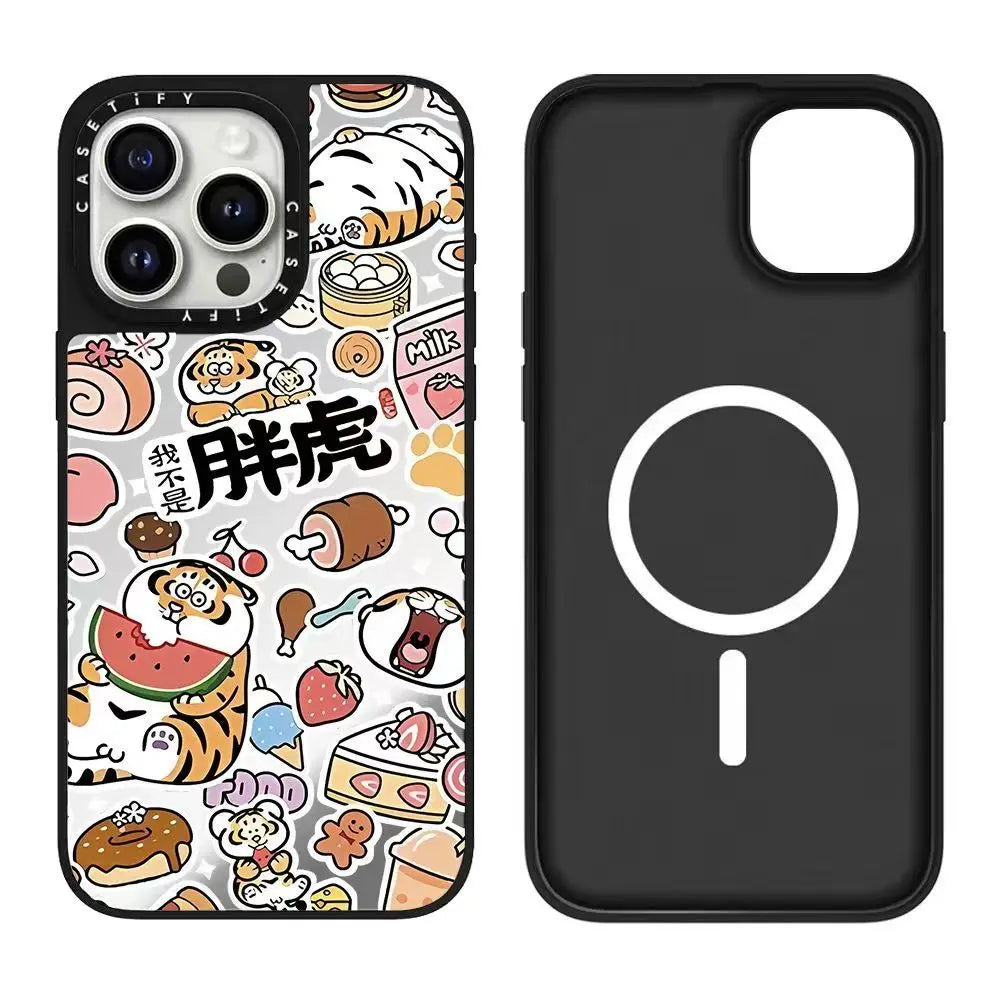 The Obese Little Tiger Series iPhone16promax phone case is compatible for iPhone15/14/13 mirror finishes.