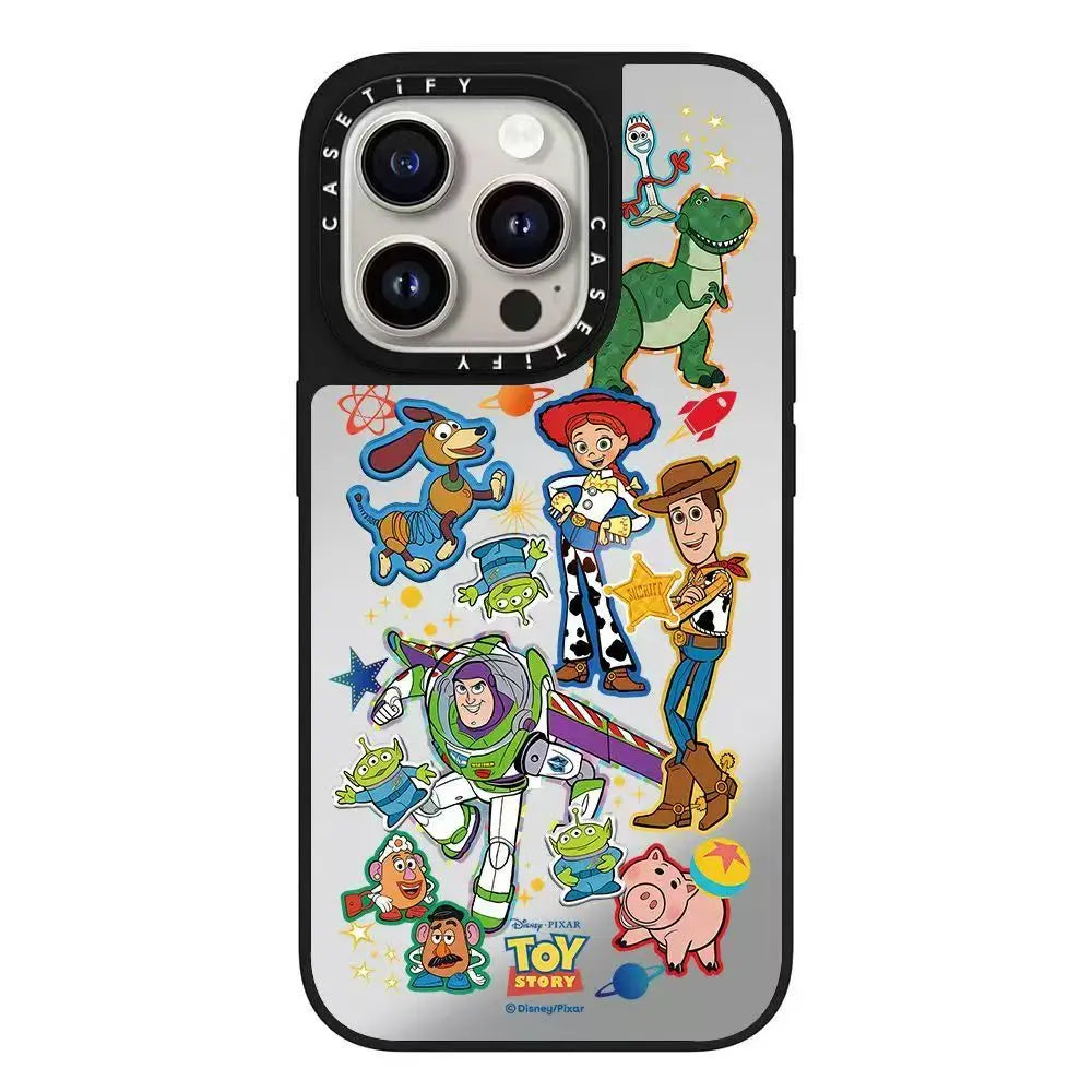 The cartoon toy series iPhone16pro max phone case is compatible for iPhone15/14/13 mirror finishes.