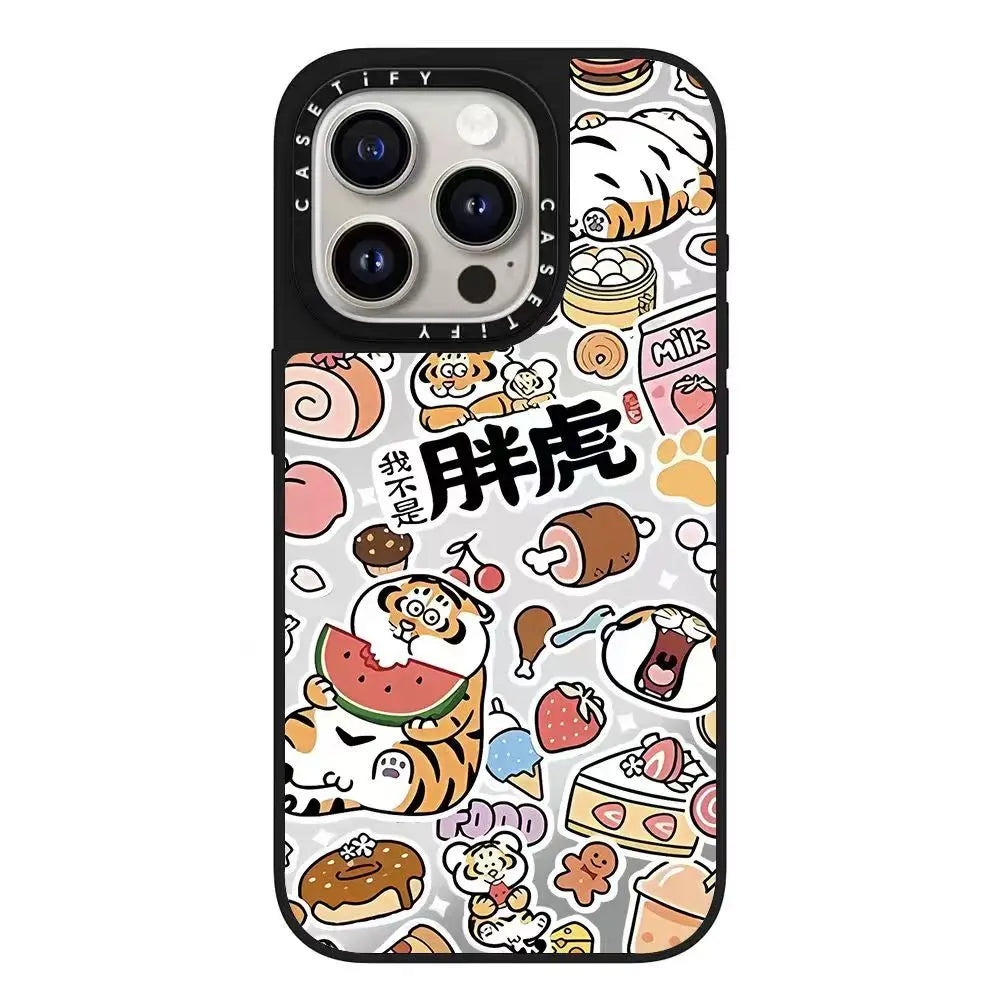 The Obese Little Tiger Series iPhone16promax phone case is compatible for iPhone15/14/13 mirror finishes.