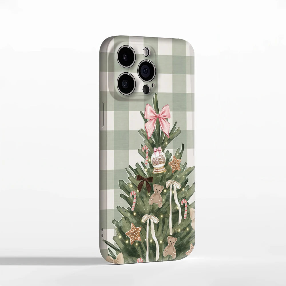 Christmas Tree Green Checkerboard IPhone17 Must-Haves Phone Case for IPhone 17 16 15 14 13 Pro Max Plus Double-layer Back Cover