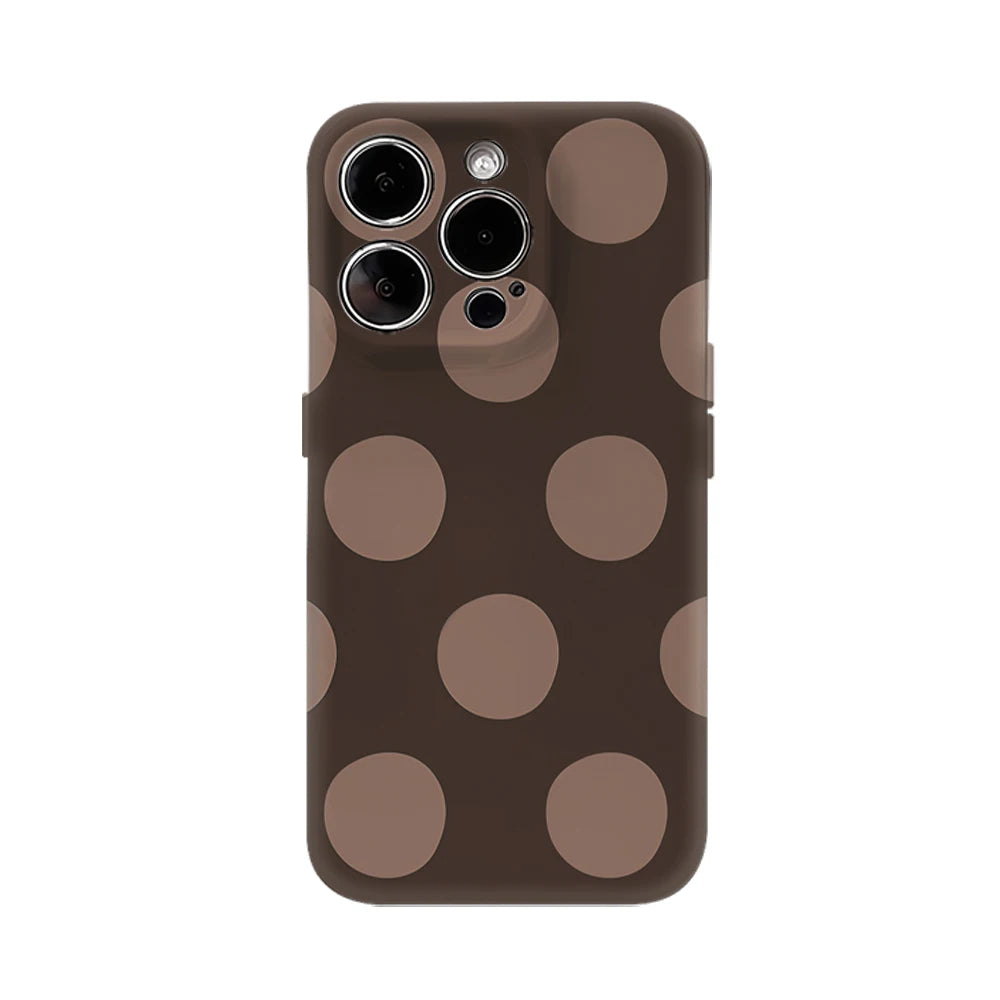 Brown Background with Dots IPhone17 Must-Haves Phone Case for IPhone 17 16 15 14 13 12 Pro Max Plus Double-layer Back Cover