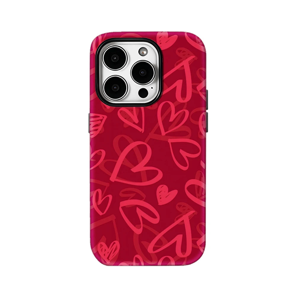 Red Heart IPhone17 Must-Haves Phone Case for IPhone 17 16 15 14 13 12 150 Pro Max Plus Double-layer Back Cover