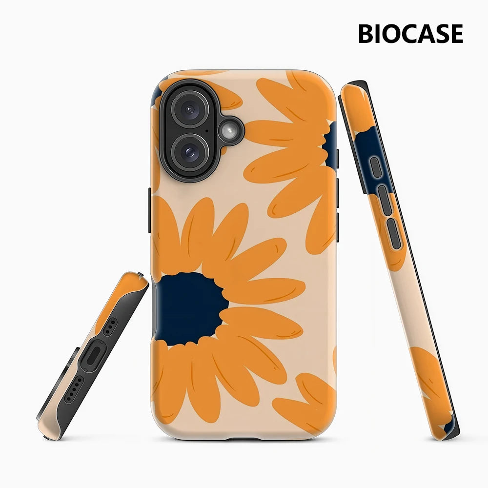Retro Orange Daisies IPhone17 Must-Haves Phone Case for IPhone 17 16 15 14 13 12 11 Pro Max Plus Double-layer Back Cover