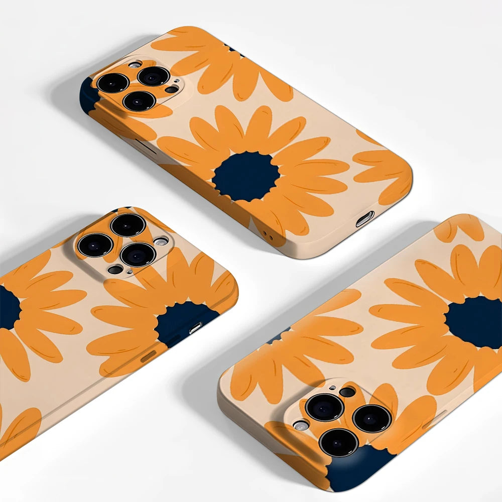Retro Orange Daisies IPhone17 Must-Haves Phone Case for IPhone 17 16 15 14 13 12 11 Pro Max Plus Double-layer Back Cover