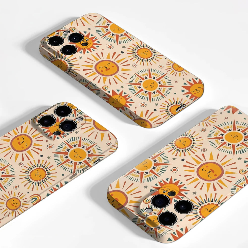 Sunny Faces IPhone17 Must-Haves Phone Case for IPhone 17 16 15 14 13 12 11 Pro Max Plus Double-layer Back Cover