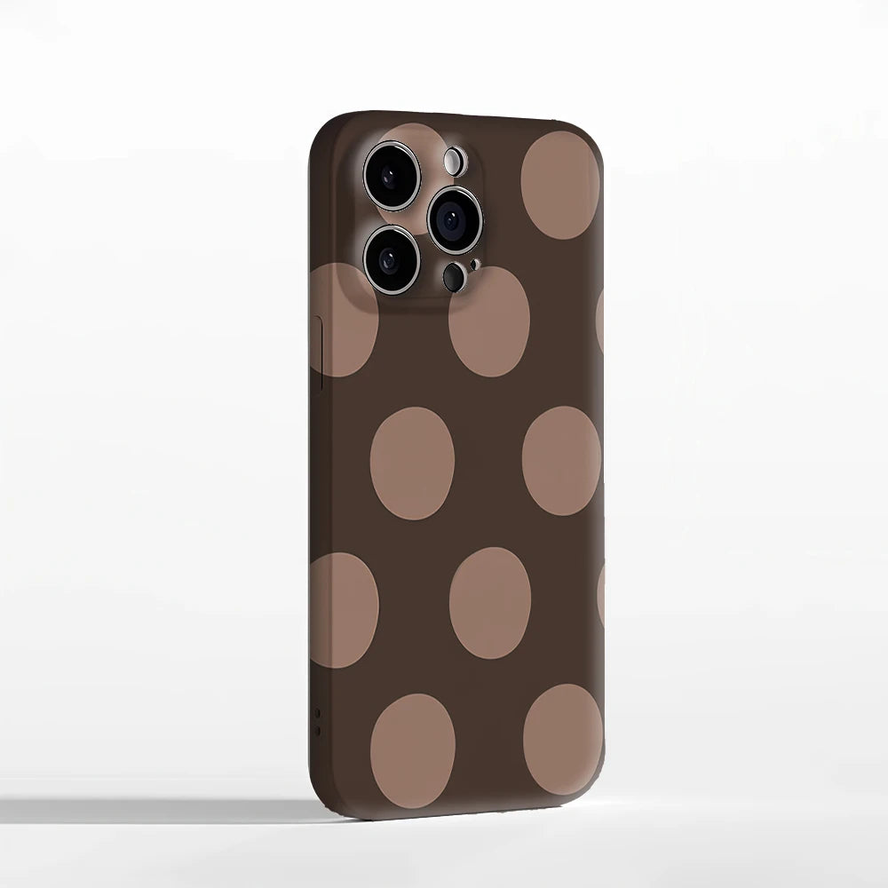 Brown Background with Dots IPhone17 Must-Haves Phone Case for IPhone 17 16 15 14 13 12 Pro Max Plus Double-layer Back Cover