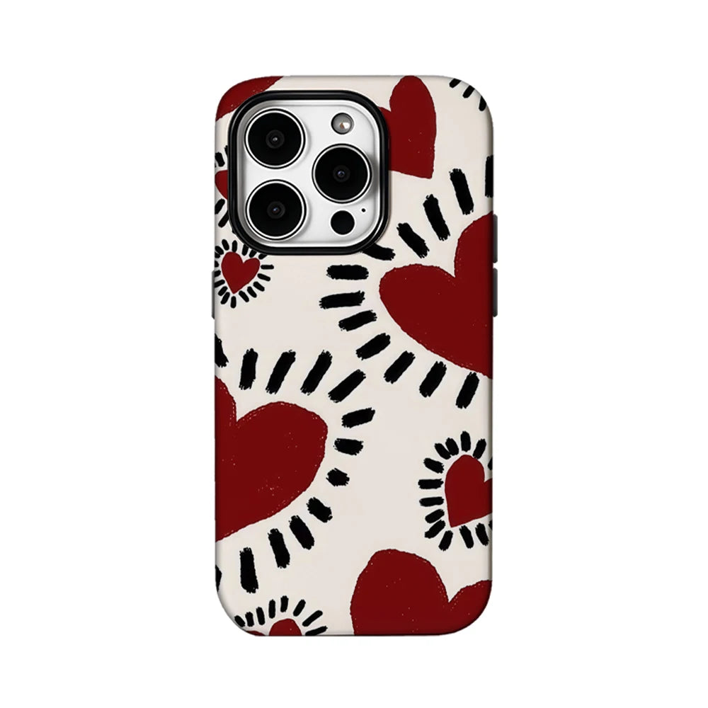 Illustration Love Phone Case for IPhone 16 15 14 13 12 11 X XS XR XSMAX 7 8 Pro Max Plus Double-layer Back Cover
