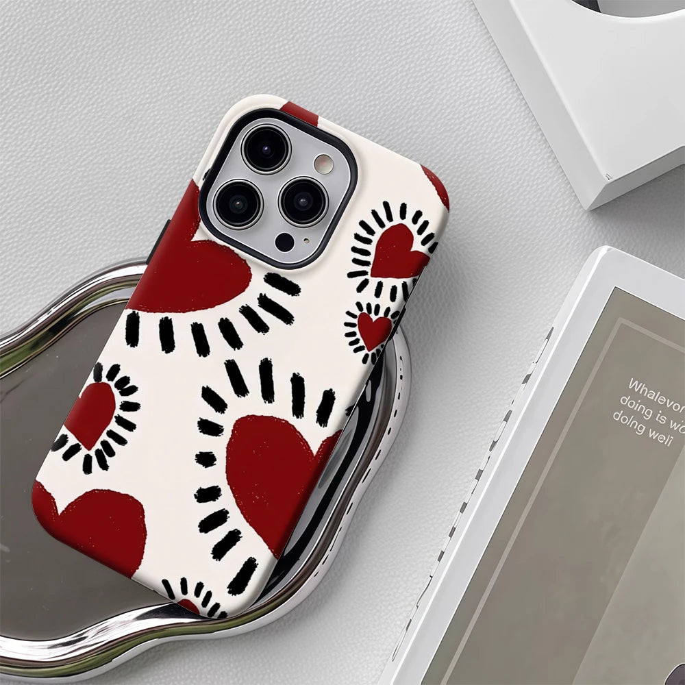 Radiant Hearts IPhone17 Must-Haves Phone Case for IPhone 17 16 15 14 13 12 142 Pro Max Plus Double-layer Back Cover