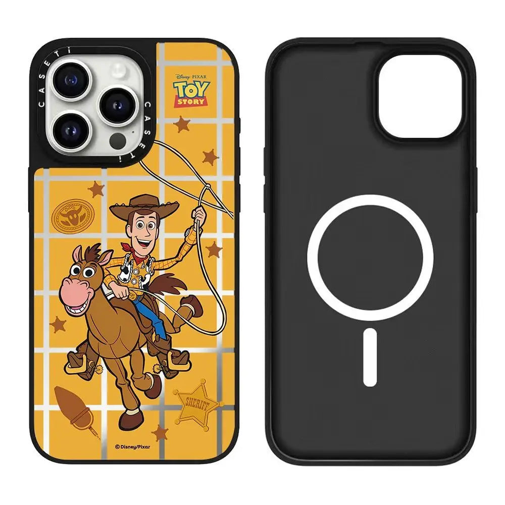The cartoon toy series iPhone16pro max phone case is compatible for iPhone15/14/13 mirror finishes.