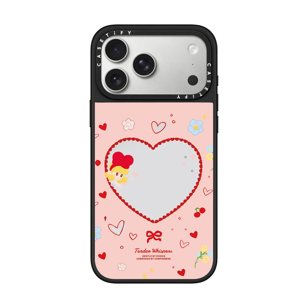 Magnetic Love Heart Bow Girl Series iPhone17 pro Phone Case Compatible for iPhone17/16/15 Cute Feminine Design Mobile Accessory