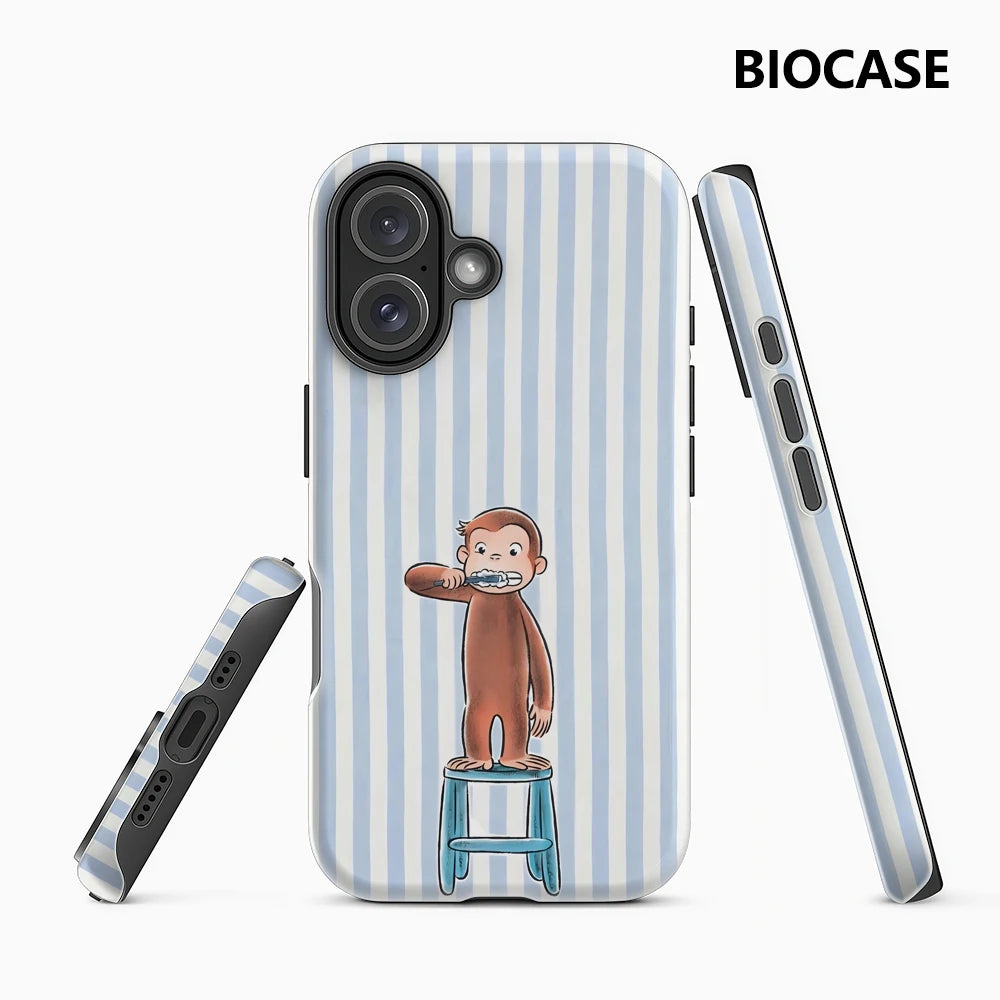 Monkey Brushing Teeth IPhone17 Must-Haves Phone Case for IPhone 17 16 15 14 13 12 85 Pro Max Plus Double-layer Back Cover