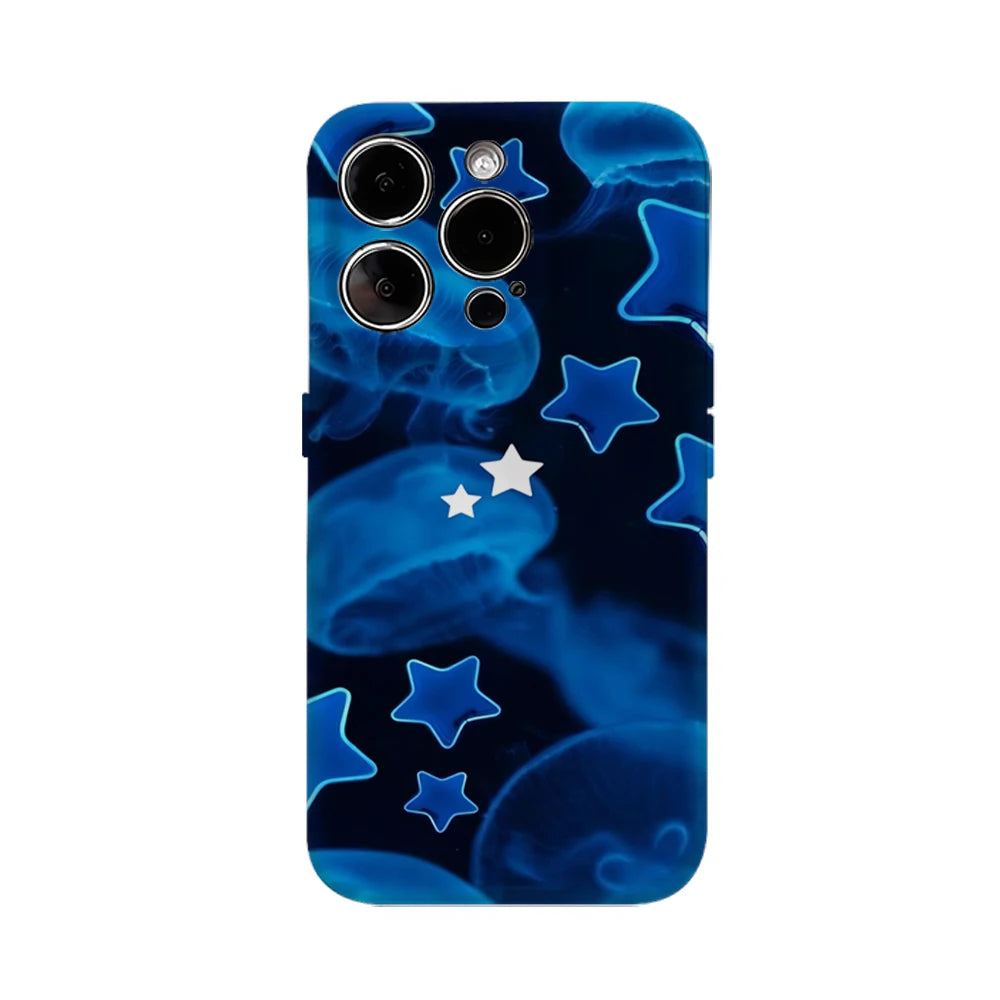 Blue Jellyfish & Stars IPhone17 Must-Haves Phone Case for IPhone 17 16 15 14 13 12 11 Pro Max Plus Double-layer Back Cover