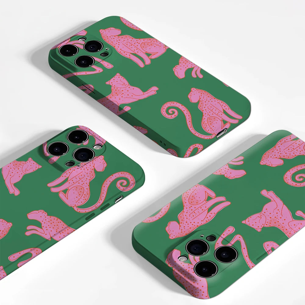 Pink Leopard Green IPhone17 Must-Haves Phone Case for IPhone 17 16 15 14 13 12 Pro Max Plus Double-layer Back Cover