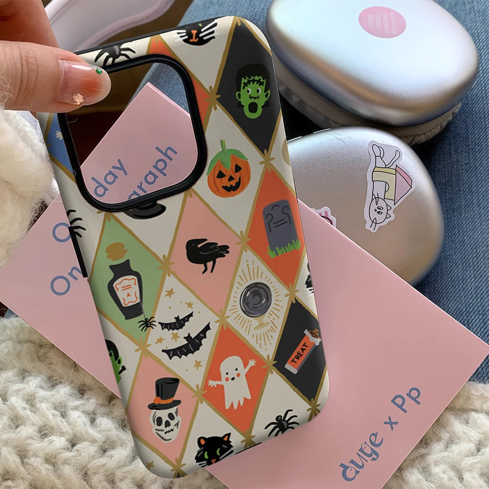 Cute Halloween Icons IPhone17 Must-Haves Phone Case for IPhone 17 16 15 14 13 12 11 Pro Max Plus Double-layer Back Cover