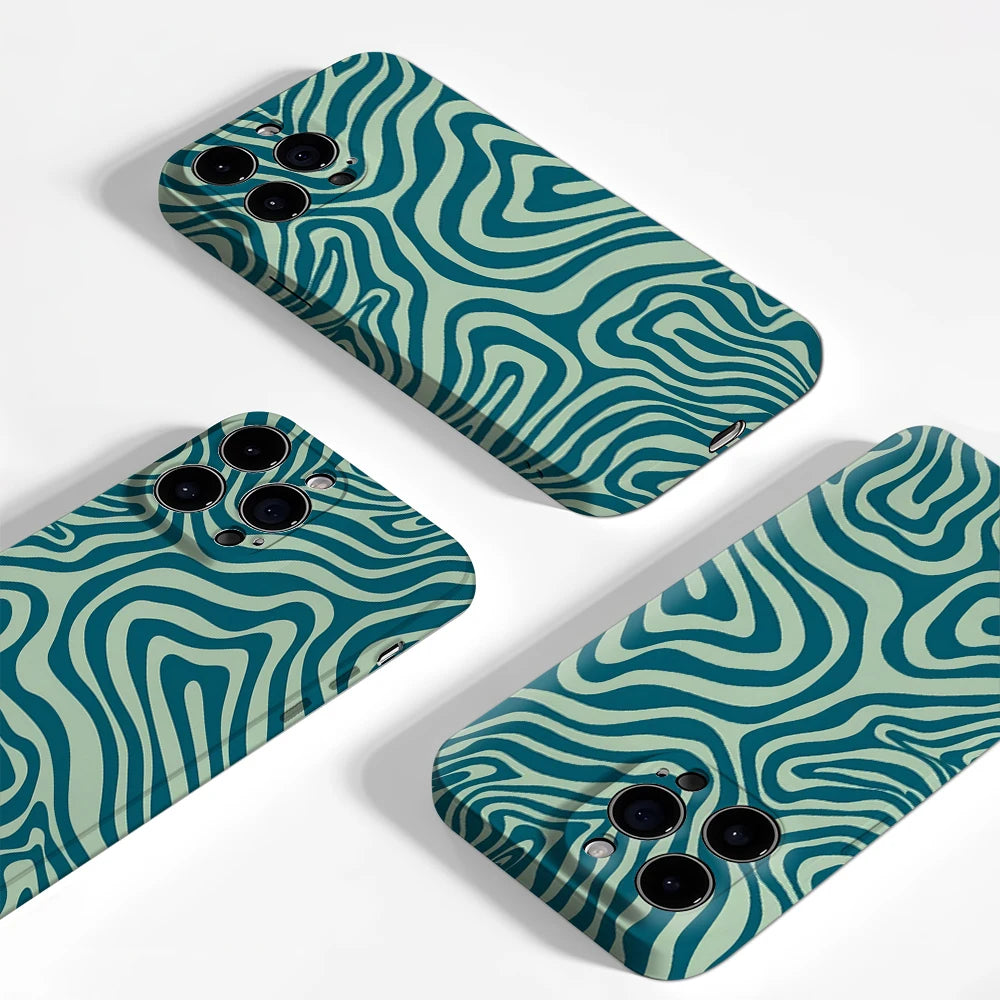 Teal Swirls IPhone17 Must-Haves Phone Case for IPhone 17 16 15 14 13 12 11 Pro Max Plus Double-layer Back Cover