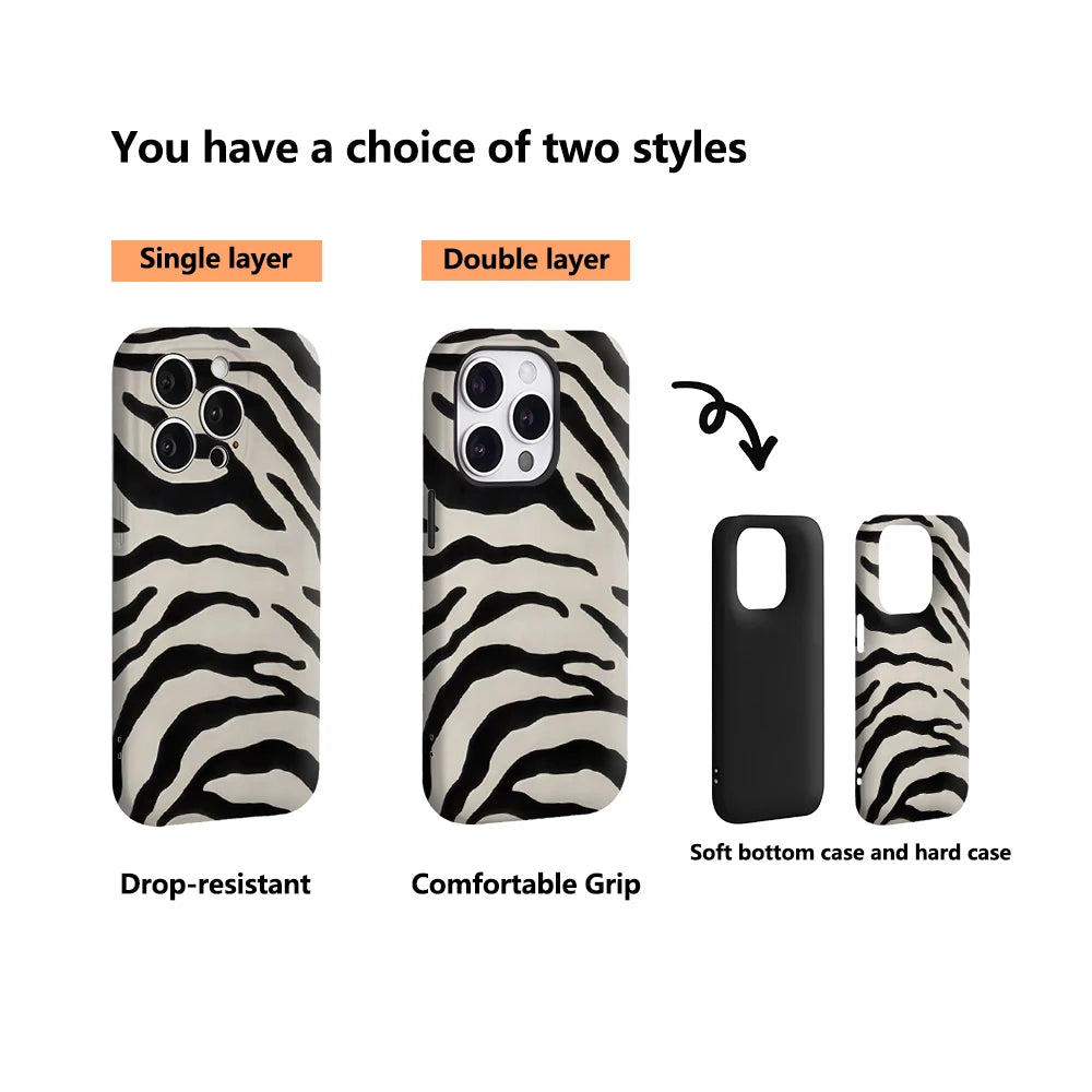 Classic Zebra Stripes IPhone17 Must-Haves Phone Case for IPhone 17 16 15 14 13 12 11 Pro Max Plus Double-layer Back Cover