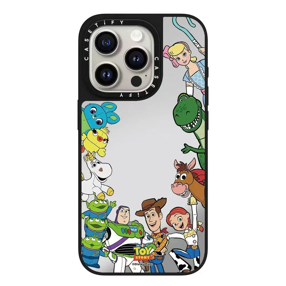 The cartoon toy series iPhone16pro max phone case is compatible for iPhone15/14/13 mirror finishes.