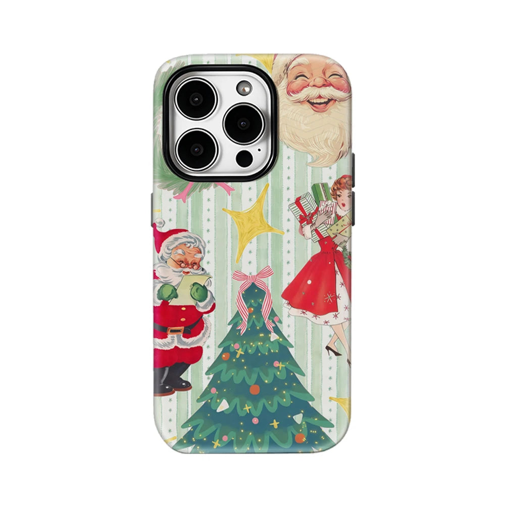 Vintage Christmas Collage Phone Case for IPhone 16 15 14 13 12 11 X XS XR XSMAX 7 8 Pro Max Plus Double-layer Back Cover