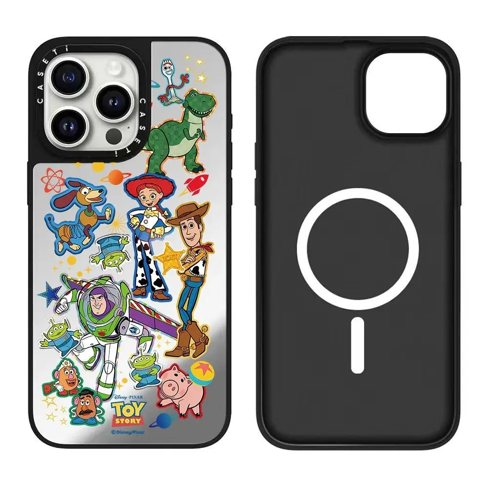 The cartoon toy series iPhone16pro max phone case is compatible for iPhone15/14/13 mirror finishes.