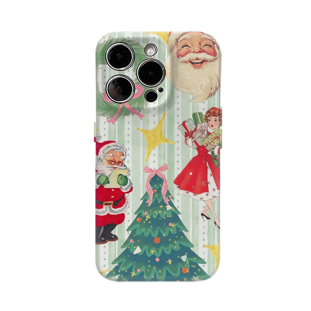 Vintage Christmas Collage Phone Case for IPhone 16 15 14 13 12 11 X XS XR XSMAX 7 8 Pro Max Plus Double-layer Back Cover