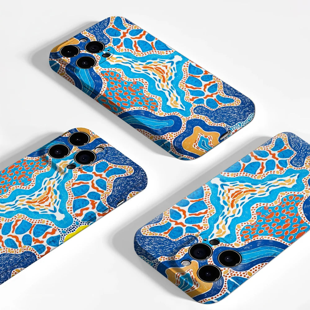 Vibrant Stream IPhone17 Must-Haves Phone Case for IPhone 17 16 15 14 13 12 11 Pro Max Plus Double-layer Back Cover