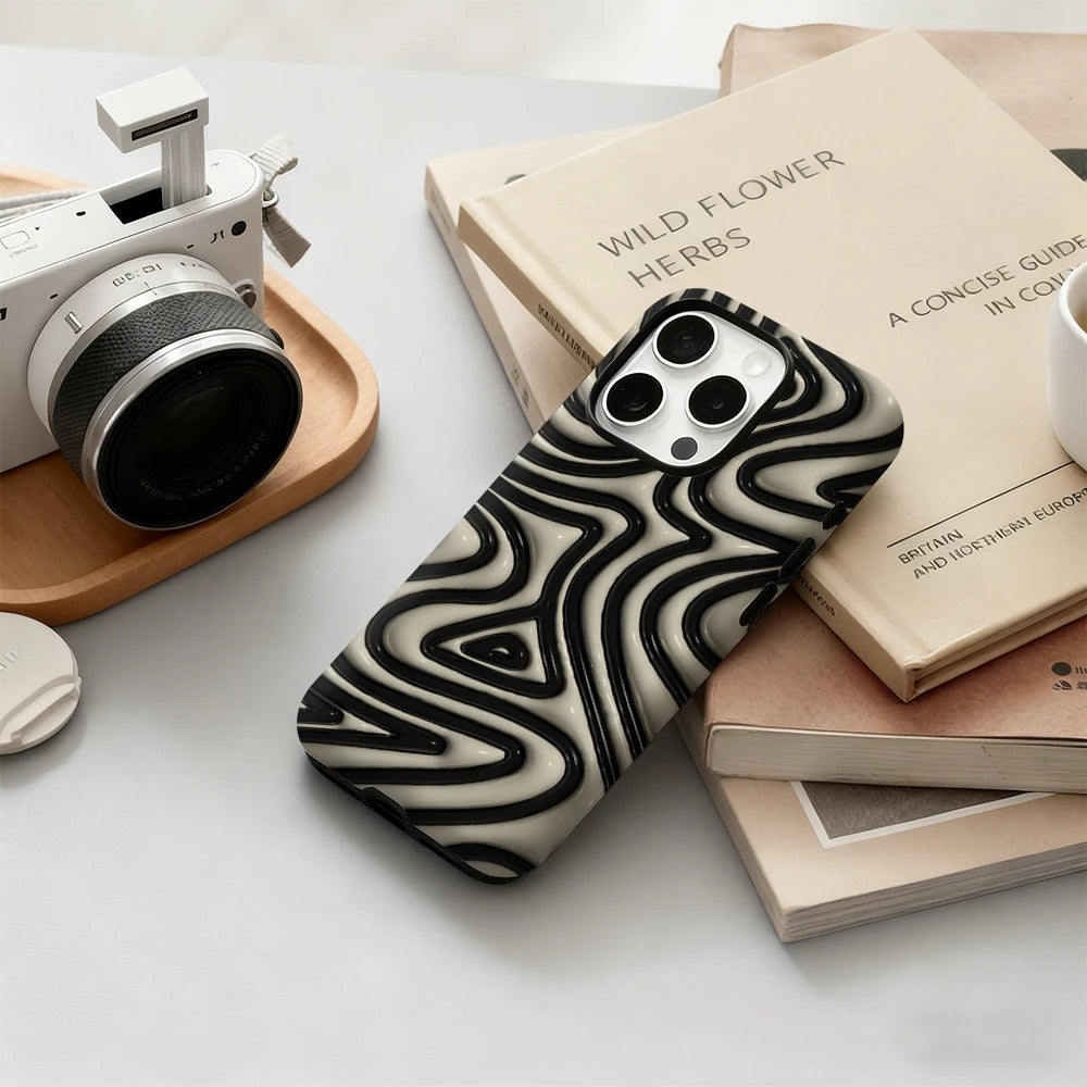 Swirl Art IPhone17 Must-Haves Phone Case for IPhone 17 16 15 14 13 12 Pro Max Plus Double-layer Back Cover INS