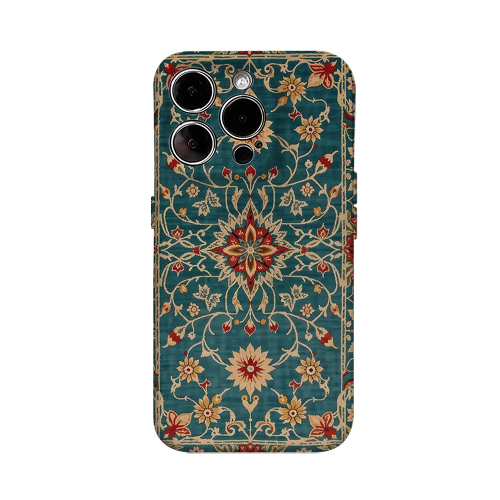 Retro Turkish Persian Style Phone Case for IPhone 16 15 14 13 12 11 X XS XR XSMAX 7 8 Pro Max Plus Double-layer Back Cover
