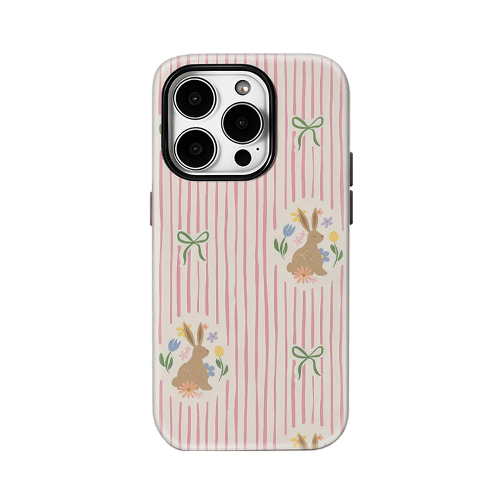 Rabbits and Bows on Pink IPhone17 Must-Haves Phone Case for IPhone 17 16 15 14 13 12 Pro Max Plus Double-layer Back Cover