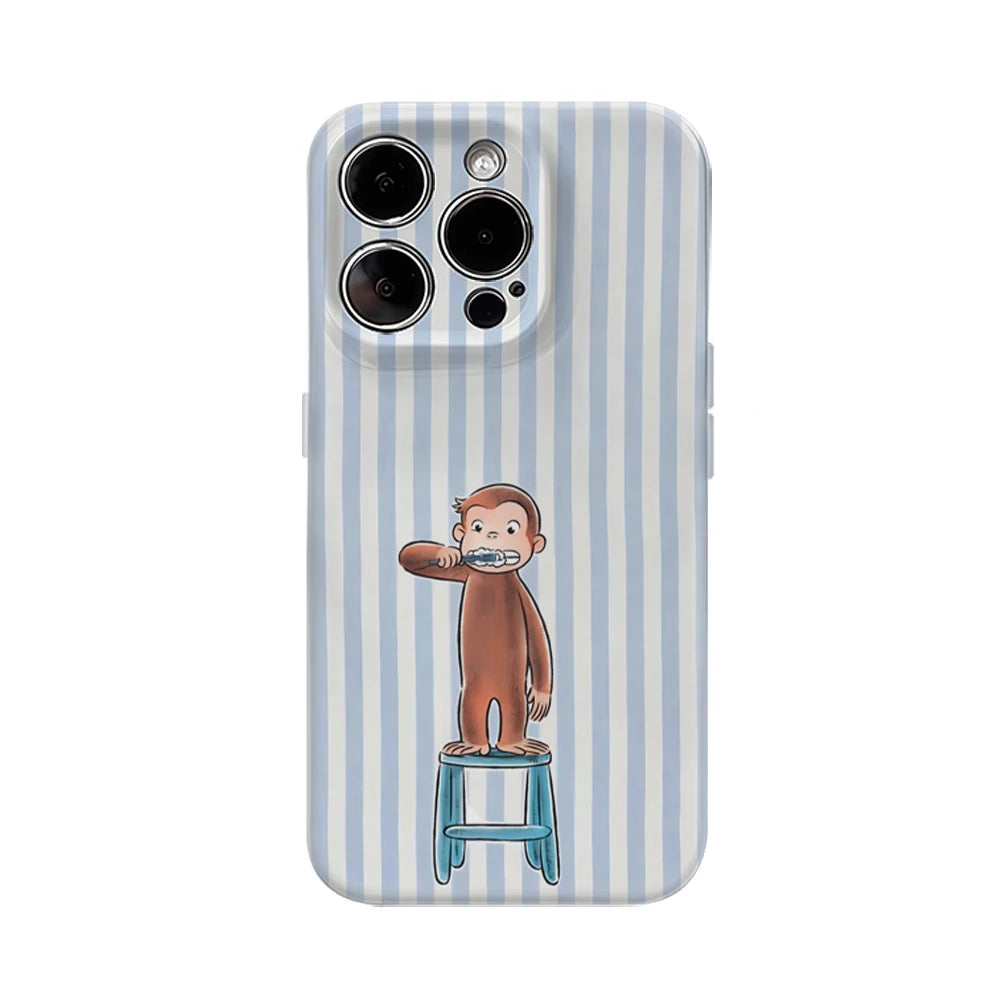 Monkey Brushing Teeth IPhone17 Must-Haves Phone Case for IPhone 17 16 15 14 13 12 85 Pro Max Plus Double-layer Back Cover
