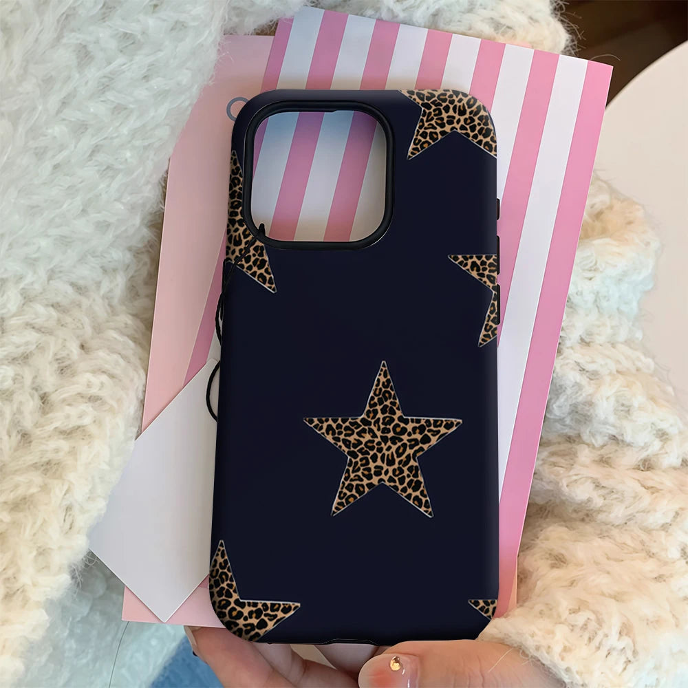 Leopard Starry Night IPhone17 Must-Haves Phone Case for IPhone 17 16 15 14 13 12 11 Pro Max Plus Double-layer Back Cover