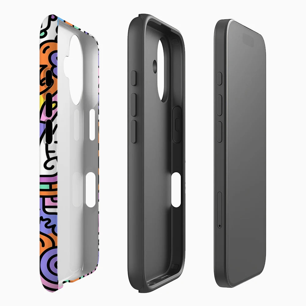 Colorful Abstract Doodle Pattern IPhone17 Must-Haves Phone Case for IPhone 17 16 15 14 13 Pro Max Plus Double-layer Back Cover