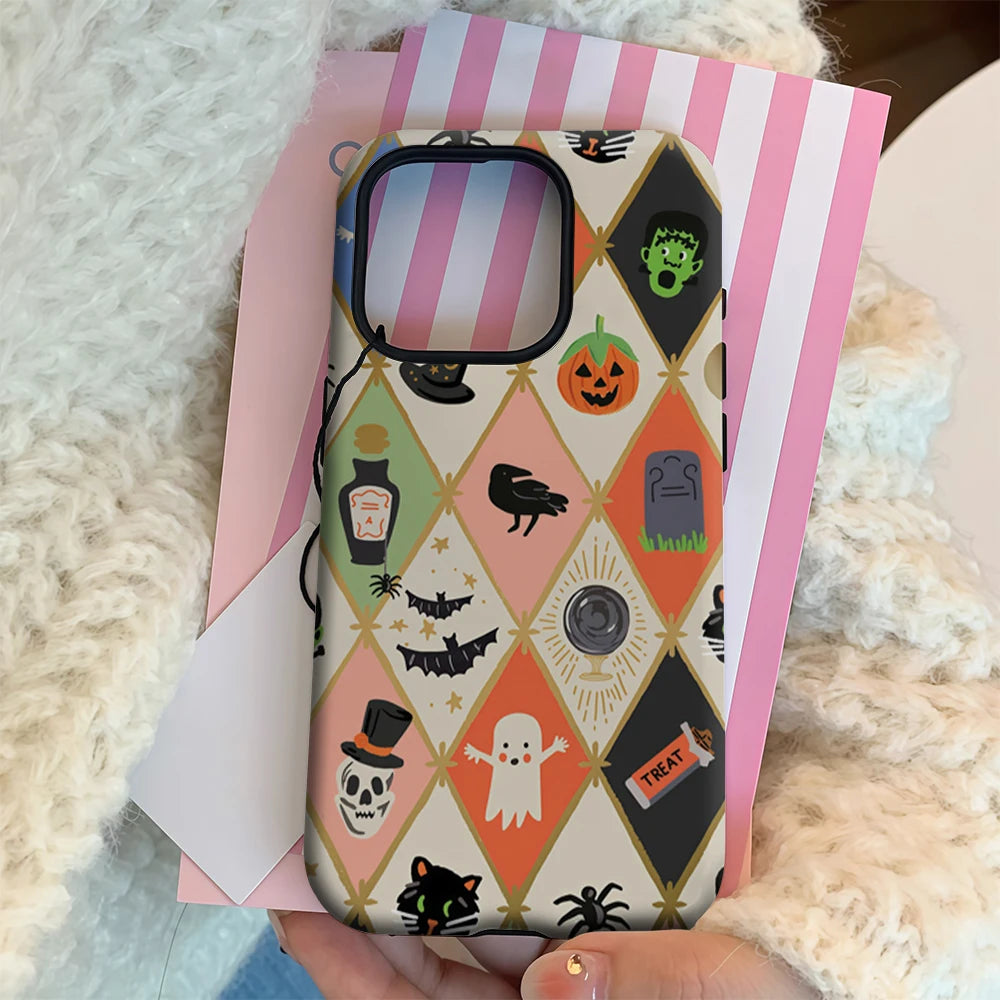 Cute Halloween Icons IPhone17 Must-Haves Phone Case for IPhone 17 16 15 14 13 12 11 Pro Max Plus Double-layer Back Cover