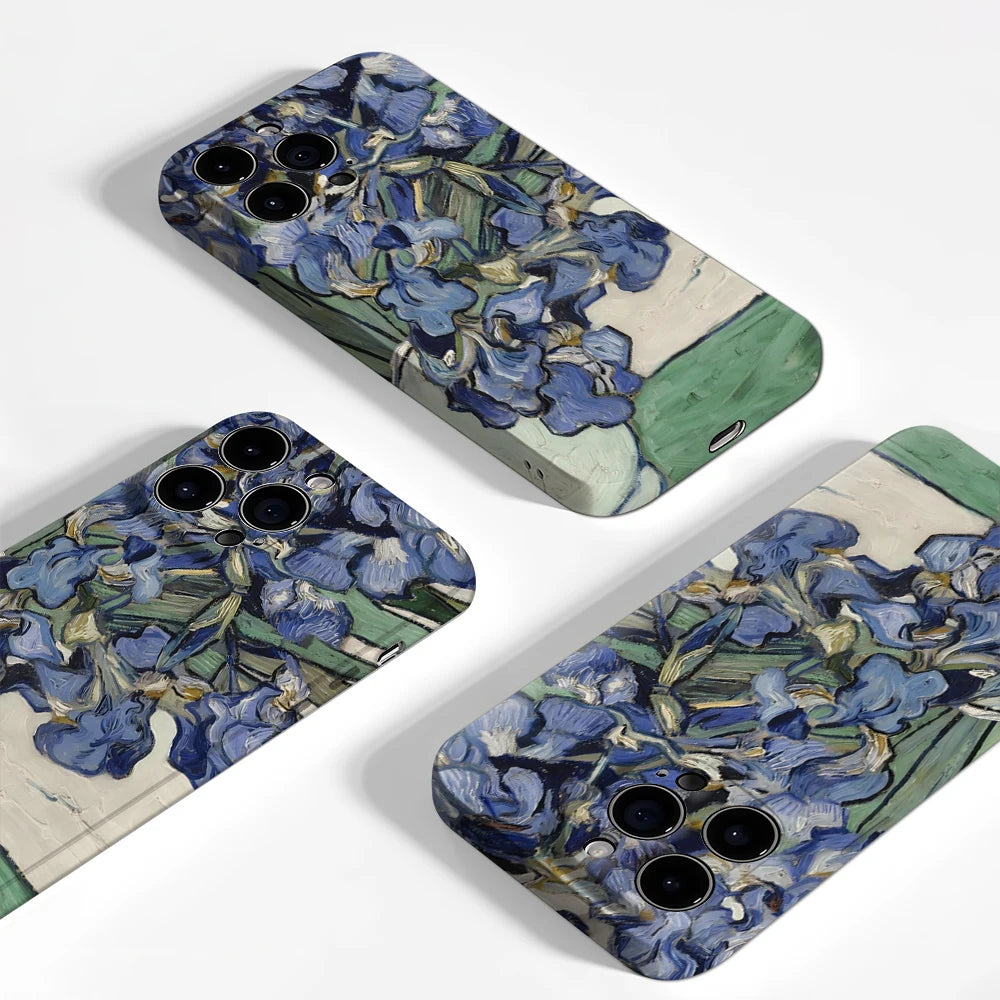 Blue Irises IPhone17 Must-Haves Phone Case for IPhone 17 16 15 14 13 12 16 Pro Max Plus Double-layer Back Cover