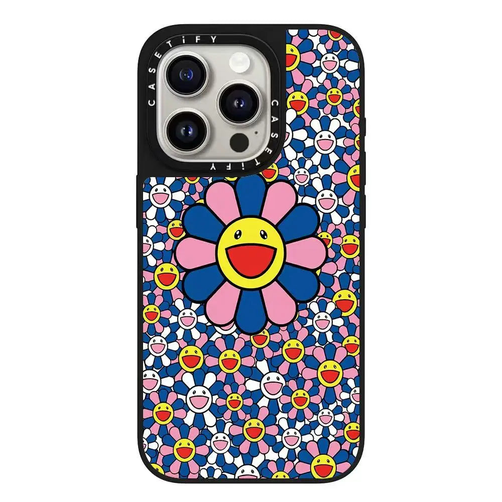 The Sunflower Series iPhone16ProMax phone case is compatible for 15Pro/16Plus Mirror 12 Trendy.