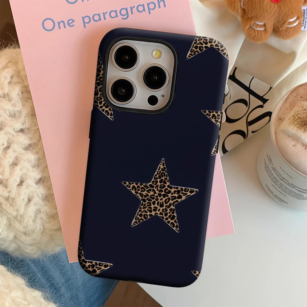 Leopard Starry Night IPhone17 Must-Haves Phone Case for IPhone 17 16 15 14 13 12 11 Pro Max Plus Double-layer Back Cover