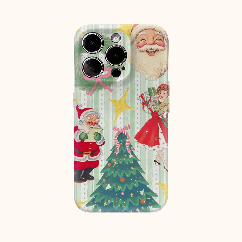 Vintage Christmas Collage Phone Case for IPhone 16 15 14 13 12 11 X XS XR XSMAX 7 8 Pro Max Plus Double-layer Back Cover
