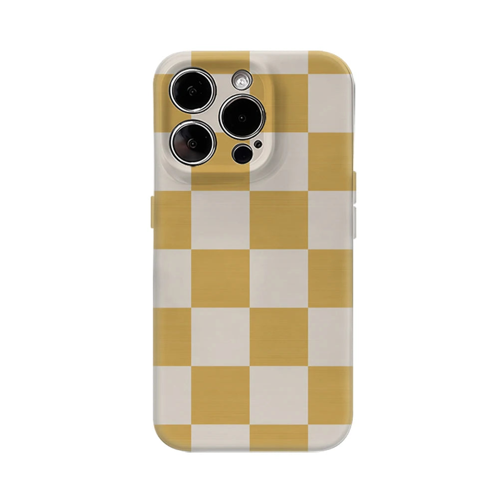 Sunny Checkerboard Phone Case for IPhone 17AIR 16E 16 15 14 13 12 11 17 Pro Max Plus Double-layer Back Cover