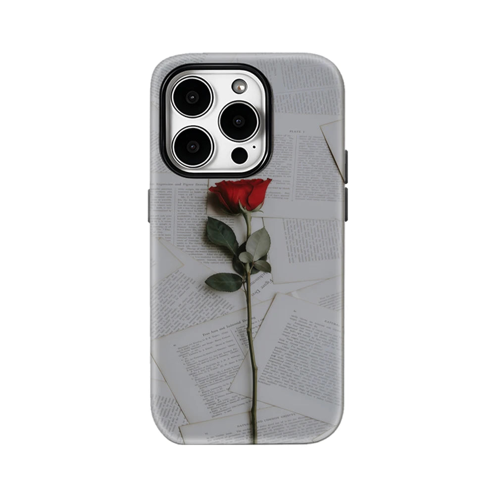 Roses and Pages Phone Case for IPhone 16 15 14 13 12 11 X XS XR XSMAX 7 8 Pro Max Plus Double-layer Back Cover