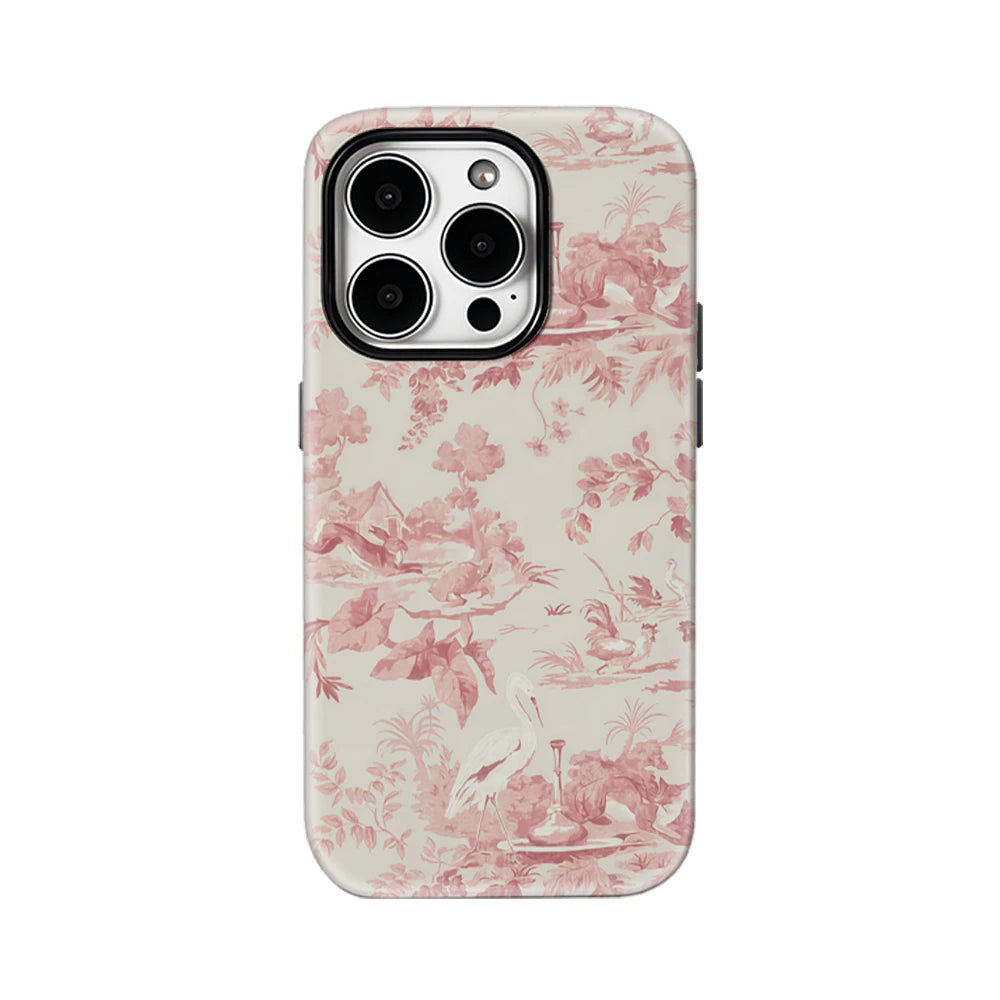 Pink Pastoral Phone Case for IPhone 16 15 14 13 12 11 X XS XR XSMAX 7 8 Pro Max Plus Double-layer Back Cover