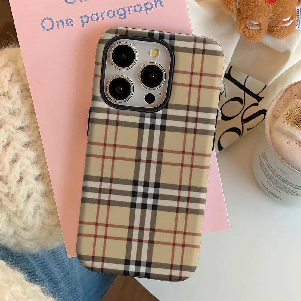 Brown Cloth Pattern IPhone17 Must-Haves Phone Case for IPhone 17 16 15 14 13 12 11 Pro Max Plus Double-layer Back Cover