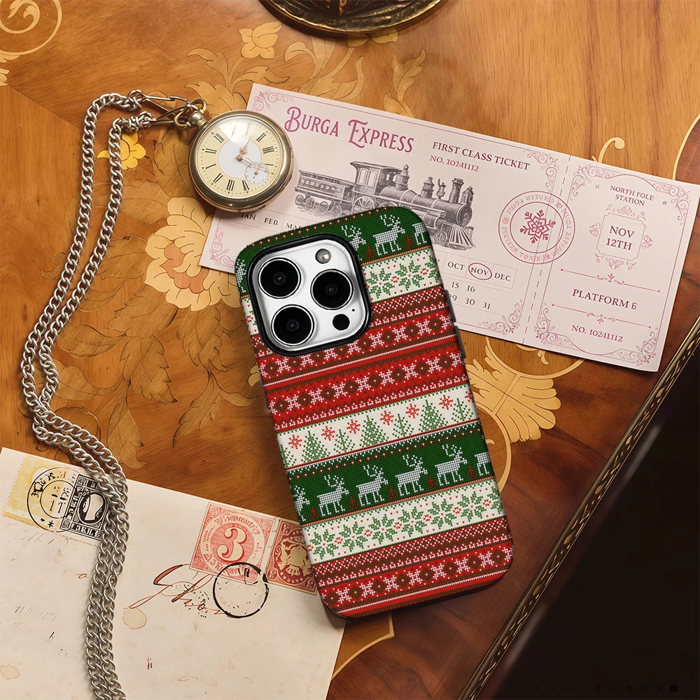 Christmas Elk Party Phone Case for IPhone 16 15 14 13 12 11 X XS XR XSMAX 7 8 Pro Max Plus Double-layer Back Cover