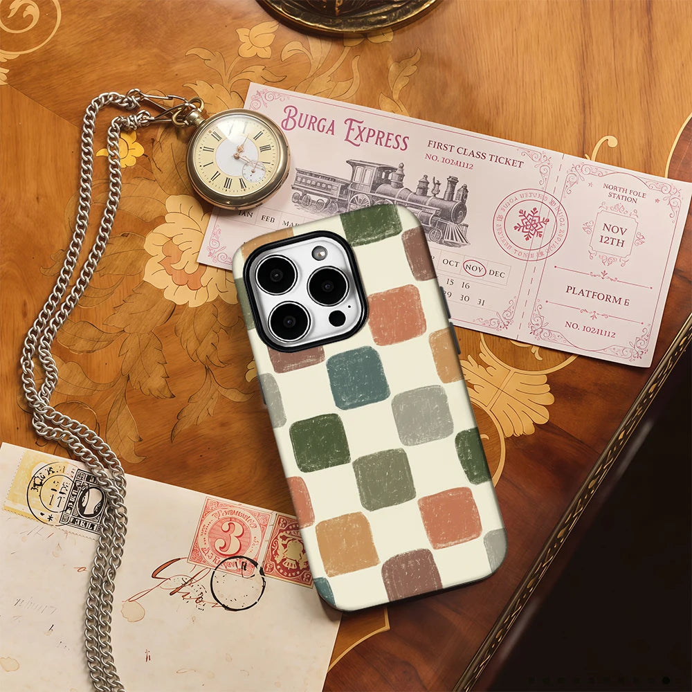 Retro Colored Bricks Phone Case for IPhone 16 15 14 13 12 11 X XS XR XSMAX 7 8 Pro Max Plus Double-layer Back Cover