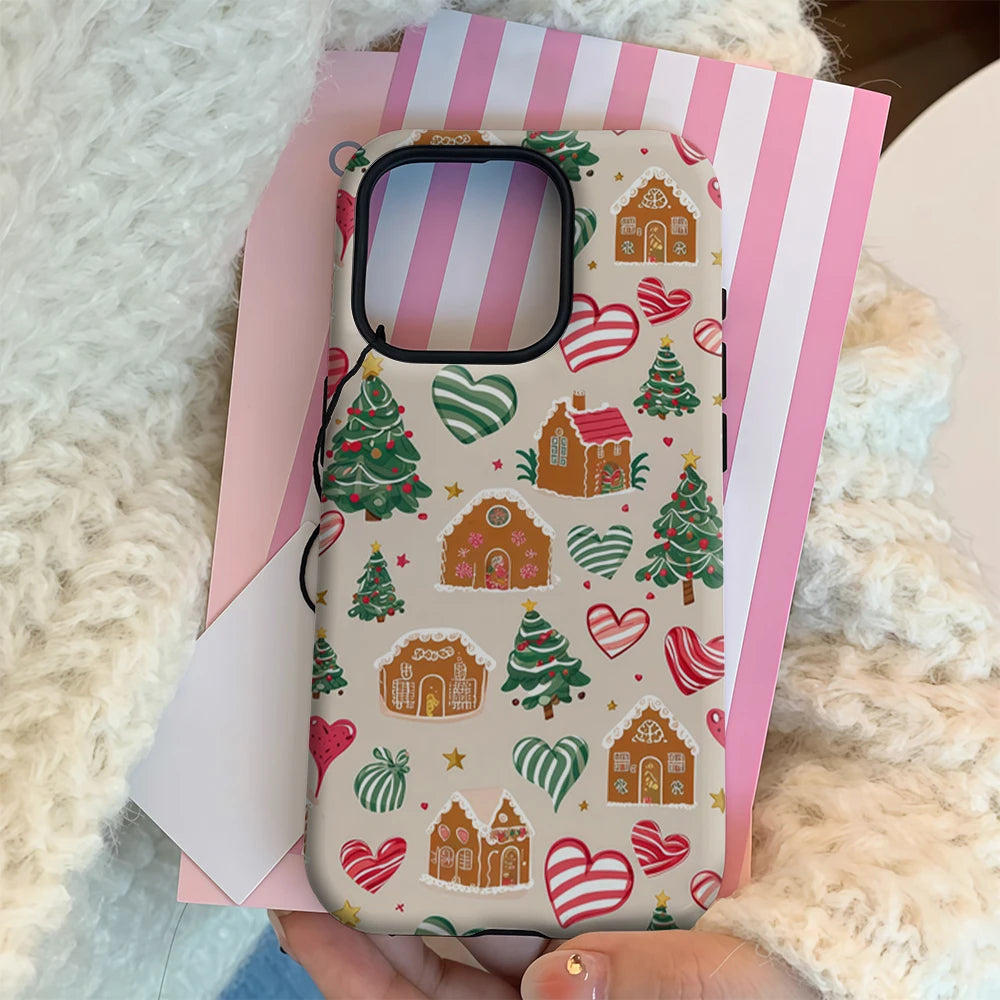 Christmas Gingerbread Pattern IPhone17 Must-Haves Phone Case for IPhone 17 16 15 14 13 12 Pro Max Plus Double-layer Back Cover