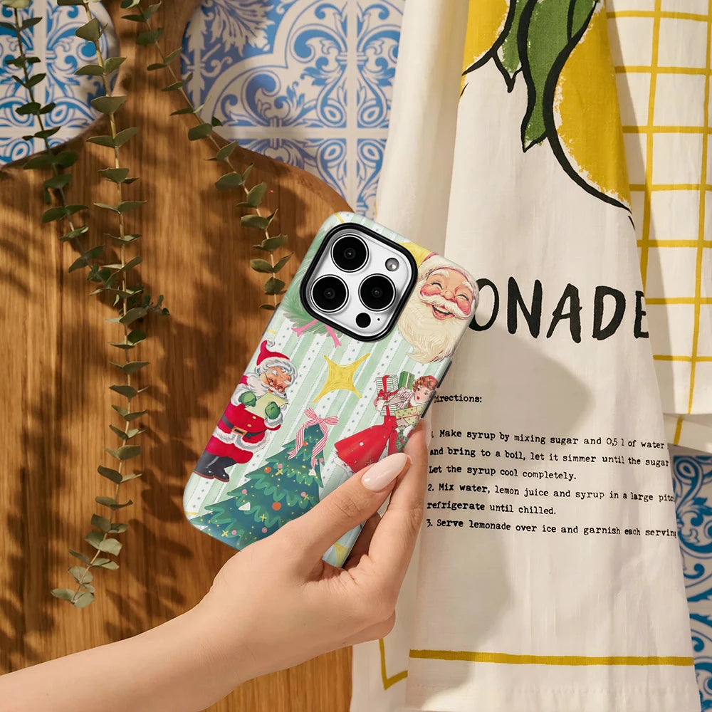 Vintage Christmas Collage Phone Case for IPhone 16 15 14 13 12 11 X XS XR XSMAX 7 8 Pro Max Plus Double-layer Back Cover